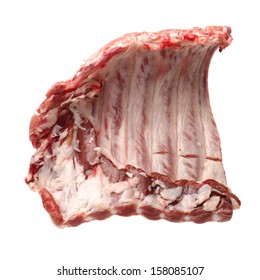 Raw Spare Ribs On White Background 