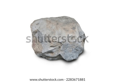 Raw specimen of limestone rock isolated on white background. 