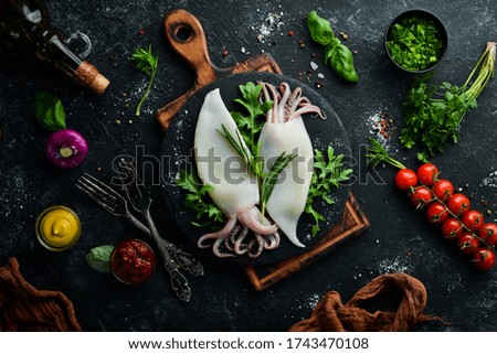 Similar – Image, Stock Photo Marinated heart-shaped chicken breast fillet with rubbing brush