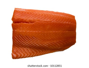 Raw Steelhead Trout Isolated On White