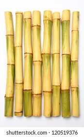 Raw Sugar Cane Isolated On White