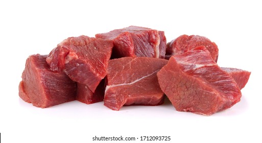 Raw Tasty Beef Isolated On White Background