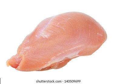 Raw Turkey Breast Isolated On White