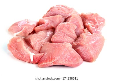 Raw Turkey Meat Isolated On White