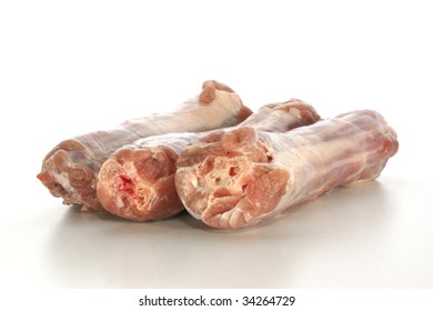 Raw Turkey Neck And White Background