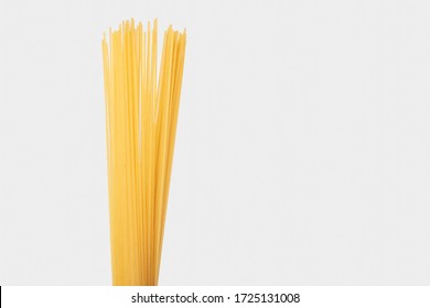 Raw Uncooked Spaghetti Isolated On White Background 