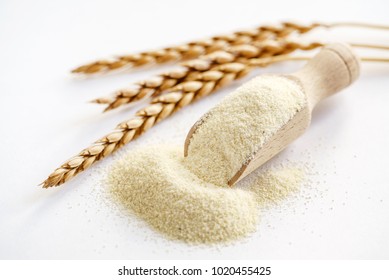 Raw Unprepared Semolina In Bowl