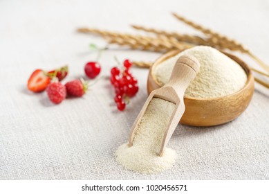 Raw Unprepared Semolina In Bowl