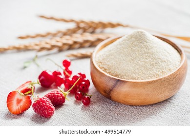 Raw Unprepared Semolina In Bowl