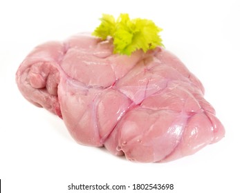 Raw Veal Sweetbread isolated on white Background