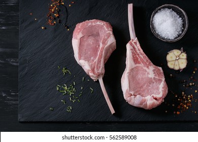 Raw Veal Tomahawk Steak