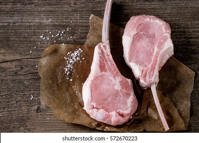 Raw Veal Tomahawk Steak