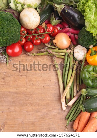 Similar – Image, Stock Photo Food background with fresh whole and half peaches on kitchen towel with leaves, flowers and copy space for your design or product , top view. Flat lay. Horizontal. Border