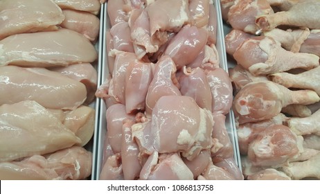 Raw Washed Skinless Chicken Meat,  Breast, Tight, Leg/dumb Stick On The Store 