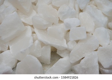 Raw White Rock Salt. Mineral Of Sodium Chloride.