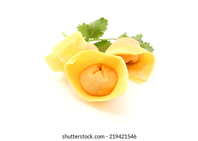 Raw Wonton Isolated On White