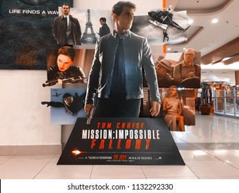 Rawang, Selangor, Malaysia, 10th July 2018 - Beautiful Standee Of A Movie Mission:Impossible Display At TGV Theather