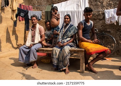 Raxaul, Bihar, India - November 25th 2021: Unidentified Indian People Sitting On Street, Circa,