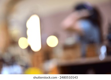 Rayong Thailand June 06 2024 Blur Beautiful barista with cups of coffee in café - Powered by Shutterstock