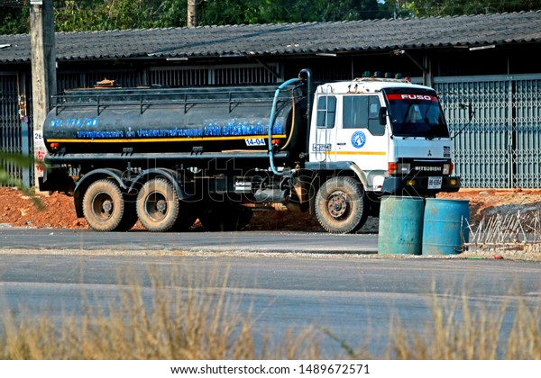 RAYONG-THAILAND-MARCH 17\
: The transportation truck on the road in the city, March 17, 2019,\
Rayong Province,\
Thailand