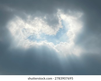 rays and light emerging from beautiful clouds