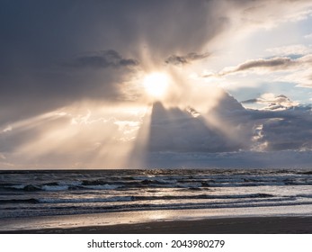 Rays Of Light In Ocean Shores Washington