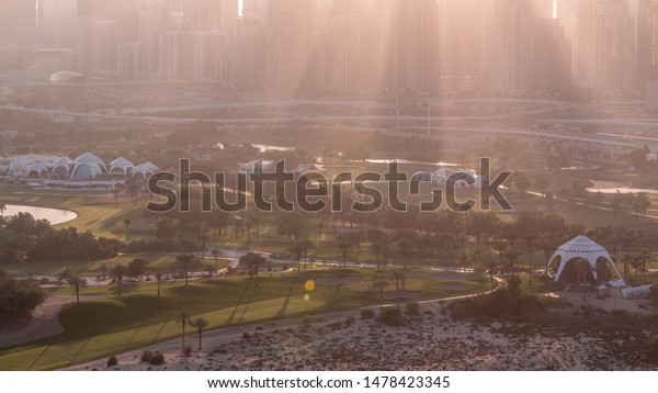 Rays Light On Golf Course Dubai Stock Photo Edit Now 1478423345