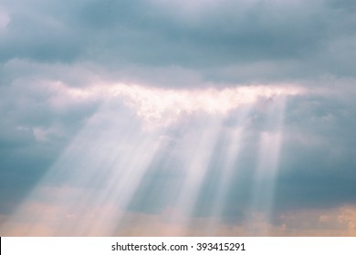 Rays of the sun breaking through the clouds
