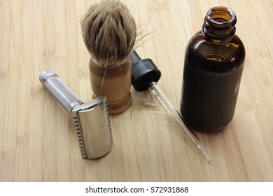 Razor, brush and oil - care for beards