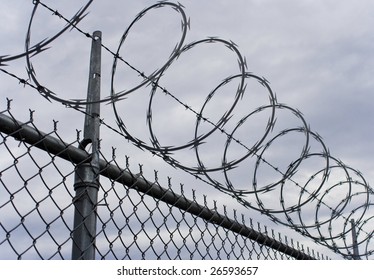 Razor Wire Against Sky