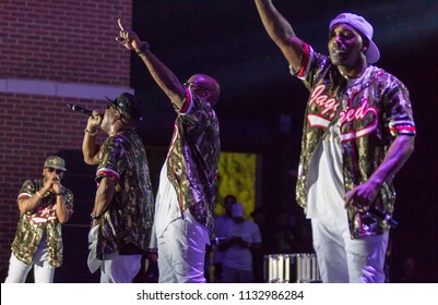R&B Group Jagged Edge performing on stage at The All Atlanta Show Saturday 7th, 2018 Wolf Creek Amphitheatre in Atlanta, Georgia USA