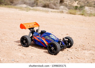 Rc Toy Car Rally On Dirt Track 