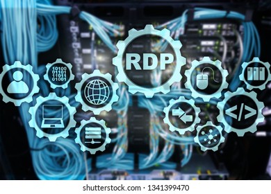 RDP Remote Desktop Protocol. Terminal Services. Server Background.