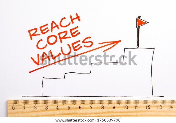 Reach Core Values Concept Steps Leading Stock Photo 1758539798 ...
