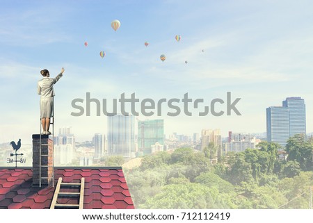Reaching the top. Mixed media