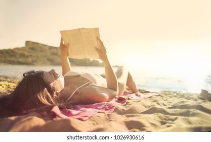 Reading at the beach