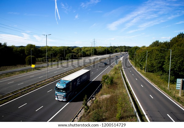 Reading, Berkshire, England
- September 24, 2018: M4 motorway at junction 12, road run between
London and Wales and is the busiest in Europe and known as the m4
corridor