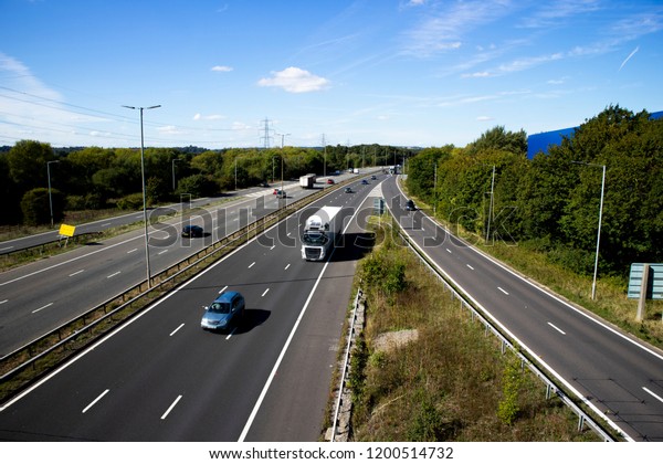 Reading, Berkshire, England\
- September 24, 2018: M4 motorway at junction 12, road run between\
London and Wales and is the busiest in Europe and known as the m4\
corridor