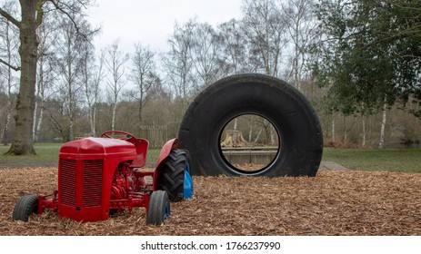 Reading, Berkshire, UK, March 1 2019: Children's Play Areas At Wellington Country Park