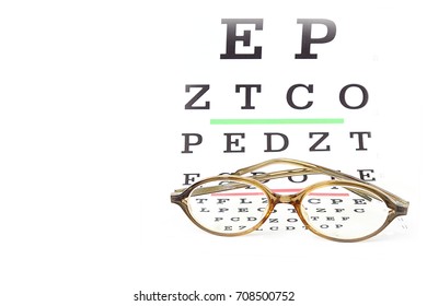 Reading Eyeglasses On Eye Chart Exam Stock Photo 708500752 | Shutterstock