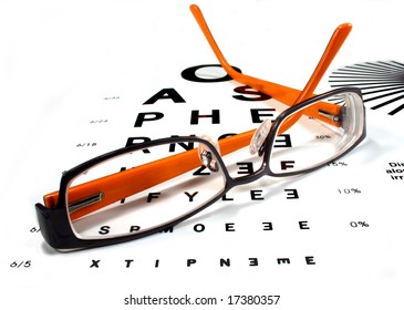 Reading Glasses With Eye Chart