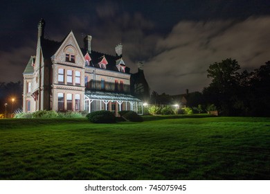 READING, UK - OCTOBER 2017: Night View Of Foxhill House In Reading University.