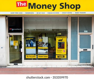 READING,ENGLAND-DECEMBER 19,2015:The Money Shop Provides Payday Loans, Pawn Brokering And Other Financial Services In The UK.