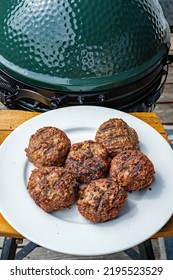 Ready To Eat - Grilled Venison Burger From A Charcoal Grill