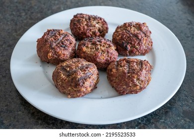 Ready To Eat - Grilled Venison Burger From A Charcoal Grill