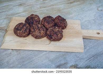 Ready To Eat - Grilled Venison Burger From A Charcoal Grill