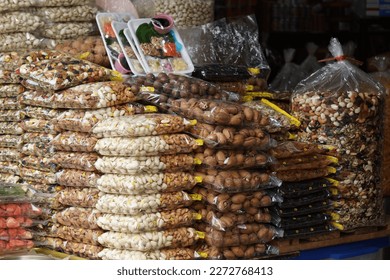 Ready packed various type of nuts at Arked Niaga, Padang Besar.