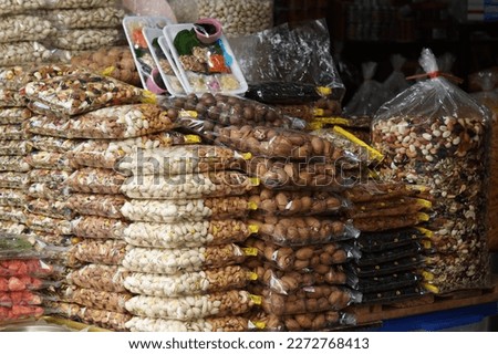 Ready packed various type of nuts at Arked Niaga, Padang Besar.