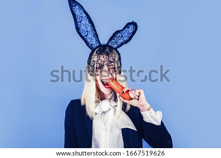 Similar – Image, Stock Photo Young surprised woman who is wearing rabbit ears
