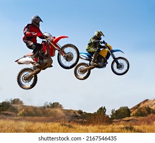 Ready for racing adventure. Shot of dirtbike racers.
